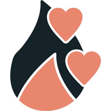 Kalp ikonu vektör illüstrasyonu