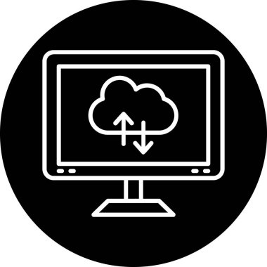 bulut hesaplama simgesi, vektör illüstrasyonu