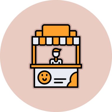 Bir dükkan simgesinin vektör illüstrasyonu