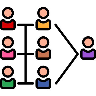 bir grup insan ikonu. Web için takım vektör simgesi grubunun özet çizimi