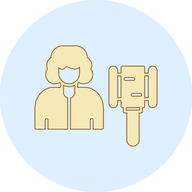 Dambılı bir kadın avatar. Düz tarzda bir kadının vektör illüstrasyonu