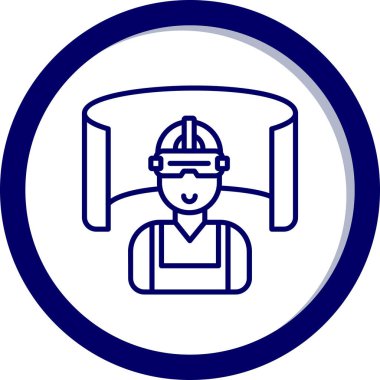 Gözlük vektör çizim tasarımlı inşaat işçisi miğferi