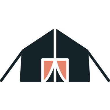 Kamp ikonu, doldurulmuş stil.