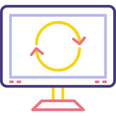 Bilgisayar ekranı. Web simgesi basit illüstrasyon