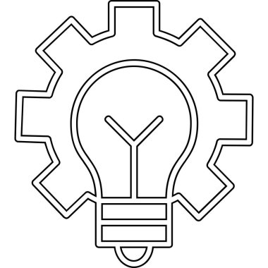 dişli ampul fikri simgesi