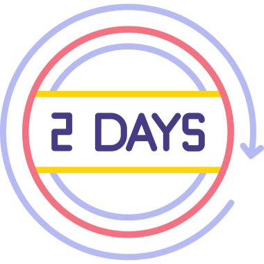 2 gün kaldı. Web ve tasarım için modern simge basit illüstrasyon