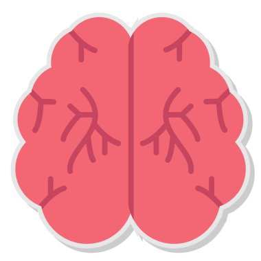 Beyin. Web simgesi basit illüstrasyon