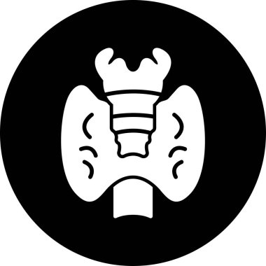 Modern b 'nin vektör illüstrasyonunda akciğer ikonu yok