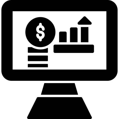 Dolar sembollü bilgisayar. Basit resimleme