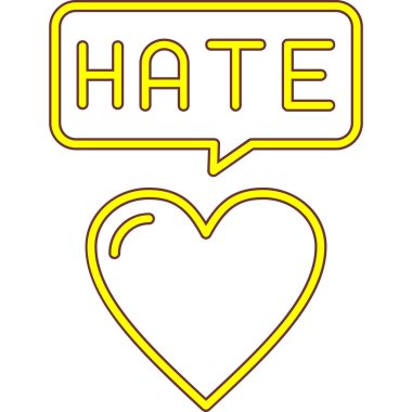 Karikatür kalp işareti çıkartması.