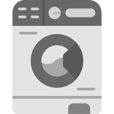 Çamaşır makinesi simgesi, vektör illüstrasyonu