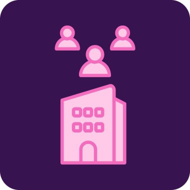 Bir bina simgesinin vektör illüstrasyonu