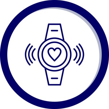 Kalp atışı vektör simgesi. biçim iki renkli düz ikonik, yumuşak mavi renkler, yuvarlak açılar, beyaz arkaplan.