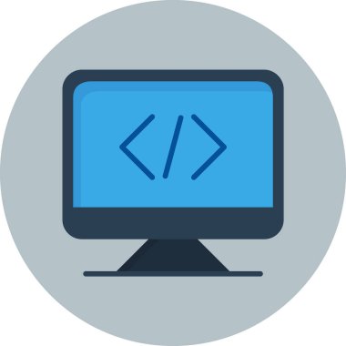 bilgisayar kodlama vektör simgesi