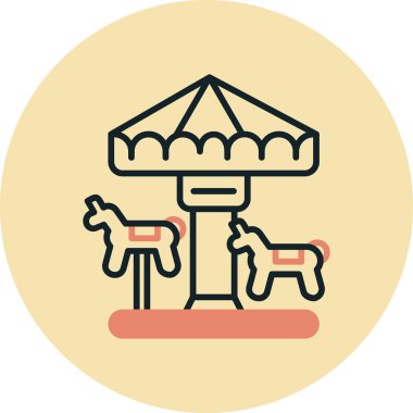 sirk çadırı simge vektör çizim