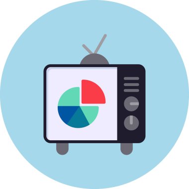 Tv web simgesi basit vektör illüstrasyonu