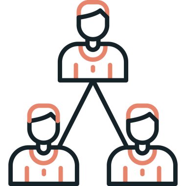 Takım buluşması ikonu. İnce çizgi çizimi. renk vektör tasarımı