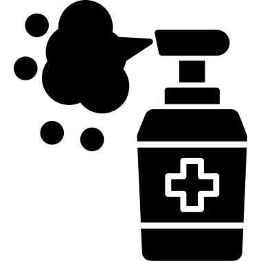 Sıvı sabun ikonlu antiseptik şişesi..