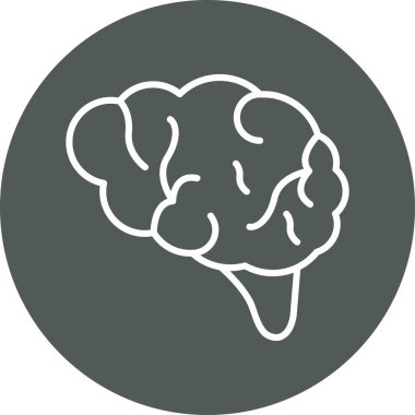 Beyin. Web simgesi basit illüstrasyon