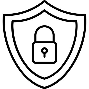 Güvenlik kilit simgesi, basit vektör çizim
