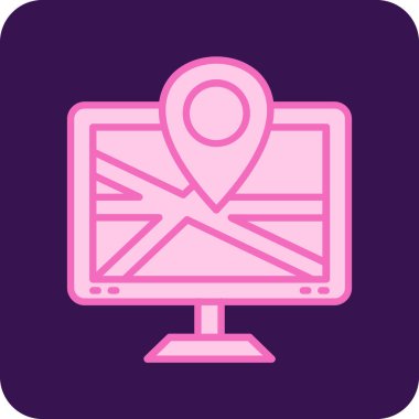 harita simgesi vektör illüstrasyonu