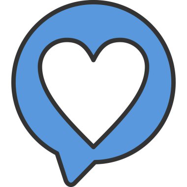 Kalp. Web simgesi basit illüstrasyon