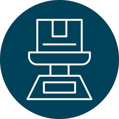 Çemberde merdiveni olan modern binanın vektör simgesi.