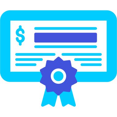 Sertifika. Web simgesi basit illüstrasyon