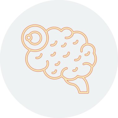 Beyin simgesinin vektör illüstrasyonu