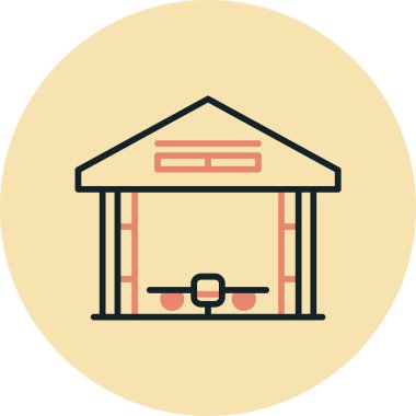 Bina. Web simgesi basit illüstrasyon