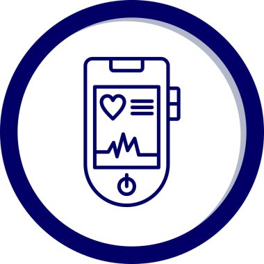 kalp mobil vektör simgesi modern illüstrasyon