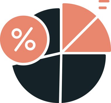 Pasta çizelgesi simgesi, vektör illüstrasyonu