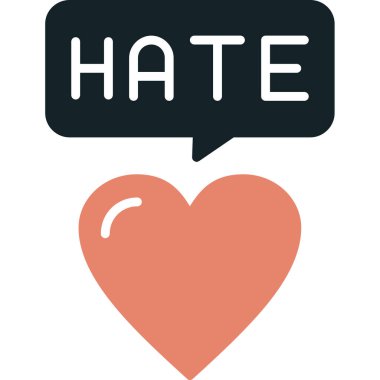 Nefret. Web simgesi vektör illüstrasyonu