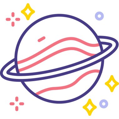 Yıldızlı bir çizgi film gezegeninin vektör çizimi