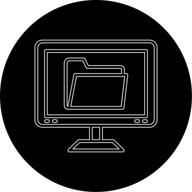 dizin simgesi olan dizüstü bilgisayar, siyah daire tasarım biçimi