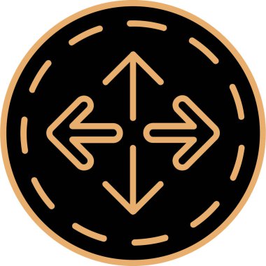 Okun yönü simgesi doldurulmuş ana hatlar biçiminde