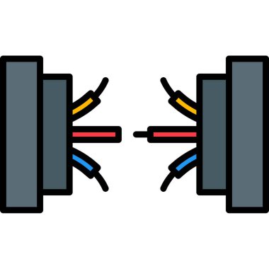 Boks eldivenleri simgesi renk ana hatları vektörü