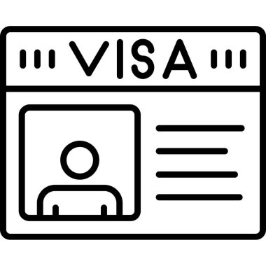 vize simgesi vektör illüstrasyonu