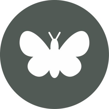 Kelebek ikonu. vektör biçimi düz semboller, yumuşak renkler, yuvarlak açılar, beyaz arkaplan