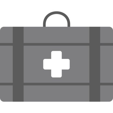 İlk yardım seti düz vektör simgesi