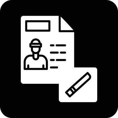 belge simgesi ve vektör illüstrasyonu beyaz arkaplanda izole edildi