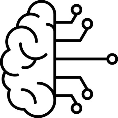 Beyin. Web simgesi basit illüstrasyon