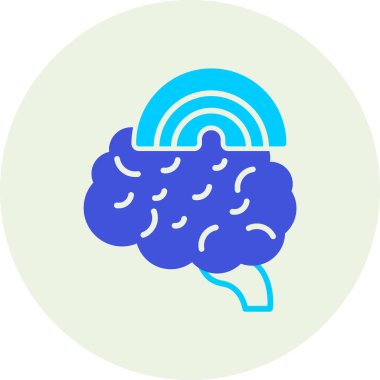 Beyin. Web simgesi basit illüstrasyon