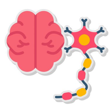 Beyin. Web simgesi basit illüstrasyon