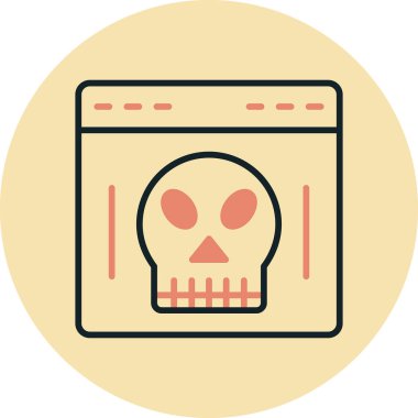 Web simgesi, kafatasının vektör illüstrasyonu