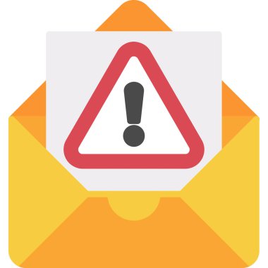 Uyarı e- posta simgesi düz biçimli