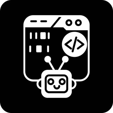 Web simgesi, programlama kod kavramının vektör illüstrasyonu