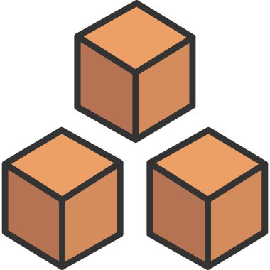 küp simge vektör çizim