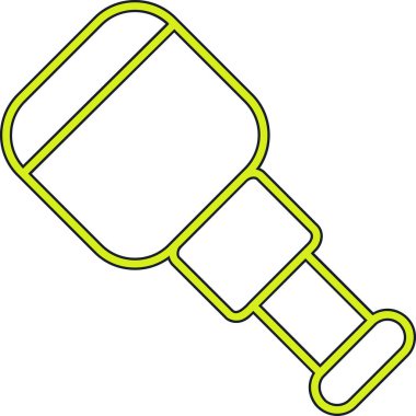 Beyaz arkaplanda yeşil ip, illüstrasyon, vektör.