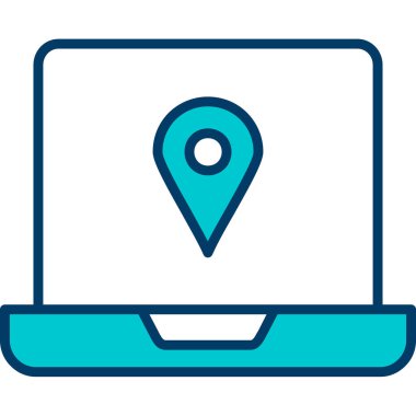 konum vektörü düz çizgi simgesi